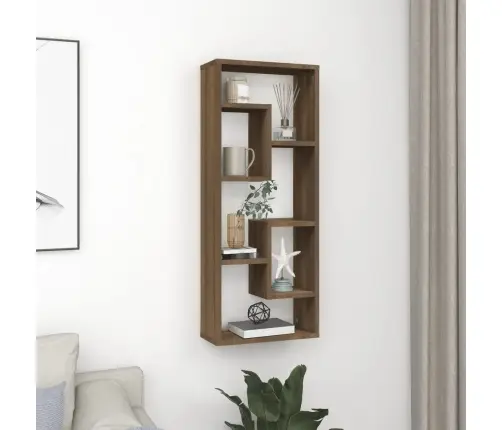 Sienas Plaukts, Brūna Ozola, 36X16X90 Cm, Inženierijas Koks Vidaxl