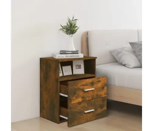 Naktinė Spintelė, Dūminio Ąžuolo Spalvos, 50X32X60Cm