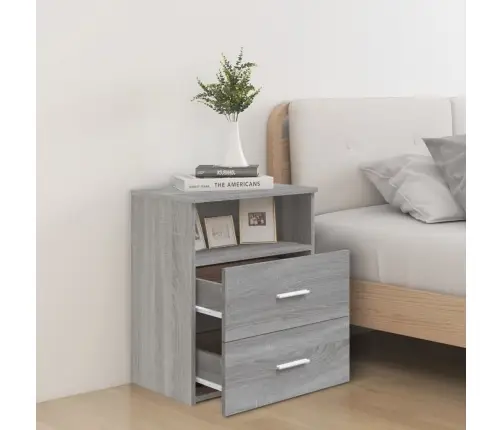 Naktsskapīši, 2 Gab., Pelēka Ozolkoka, 50X32X60 Cm Vidaxl