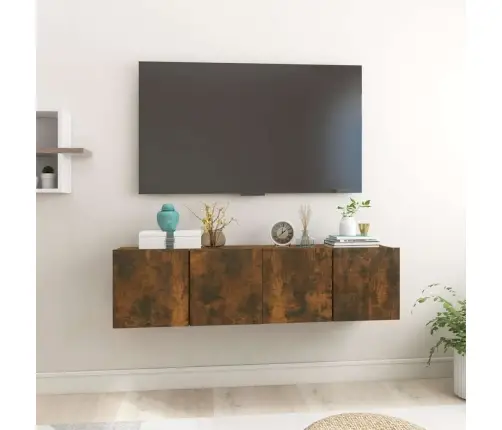 Pakabinamos Televizoriaus Spintelės, 2Vnt., Ąžuolo, 60X30X30Cm