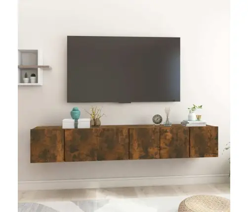 Piekarami Tv Skapīši, 3 Gab., Ozolkoka Krāsa, 60X30X30 Cm Vidaxl Piekarami Tv Skapīši, 3 Gab., Ozolkoka Krāsa, 60X30X30 Cm Vidaxl