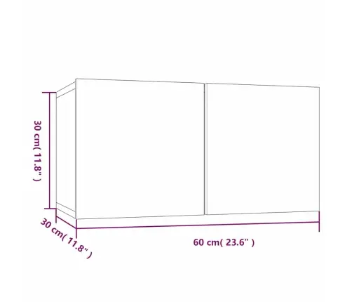 Pakabinamos Tv Spintelės, 3Vnt., Pilkos, 60X30X30cm Mediena