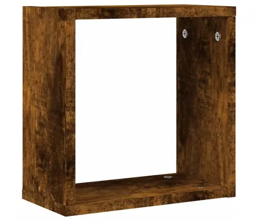 Kubu Formas Sienas Plaukti, 6 Gab., Ozolkoka Krāsā, 30X15X30 Cm Vidaxl