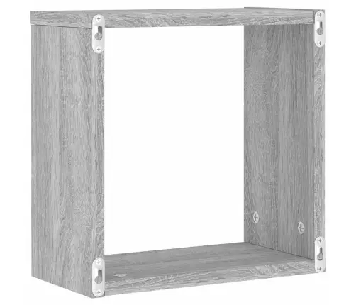 Kubu Formas Sienas Plaukti, 4 Gab., Pelēki, 30X15X30 Cm Vidaxl