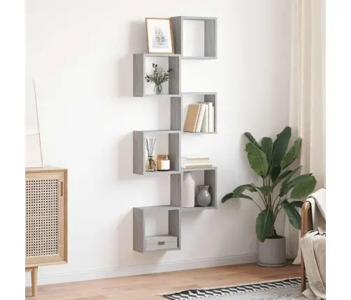 Kubu Formas Sienas Plaukti, 6 Gab., Pelēki, 30X15X30 Cm Vidaxl