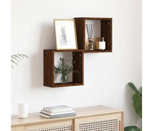 Wall Cube Lentynos 2 Vnt Rudas Ąžuolas 30X15X30 Cm