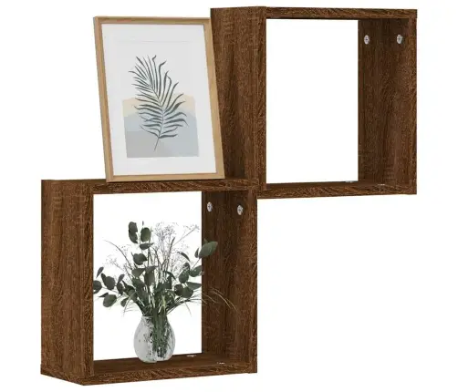 Wall Cube Lentynos 2 Vnt Rudas Ąžuolas 30X15X30 Cm