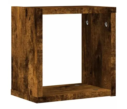 Sieninės Lentynos 2 Pcs Rūkyta Ąžuolas 26 X 15 X 26 Cm