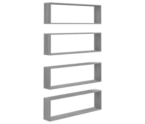 Seina Kuubikriiulid 4, Hall Sonoma Tamm, 100X15X30 Cm Tehispuit