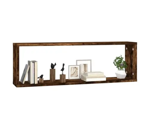 Seina Kuubikriiulid, 4, Suitsutatud Tamm 80X15X26,5Cm Tehispuit