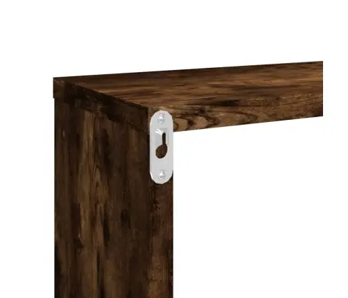 Seina Kuubikriiulid, 4, Suitsutatud Tamm 80X15X26,5Cm Tehispuit