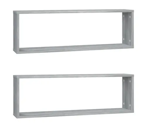 Sienas Plaukti, 2 Gab., Pelēcīga Ozolkoka, 80X15X26,5 Cm Vidaxl