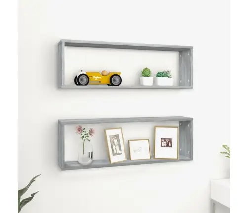 Sienas Plaukti, 2 Gab., Pelēcīga Ozolkoka, 80X15X26,5 Cm Vidaxl