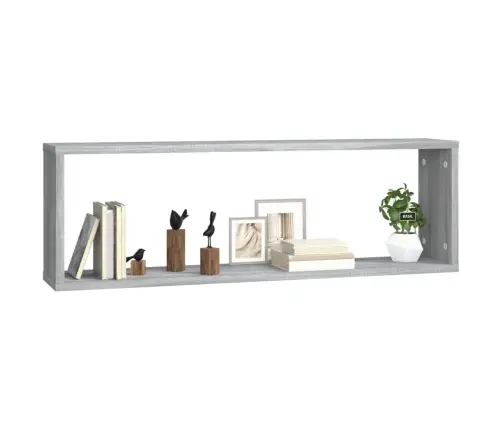 Sienas Plaukti, 4 Gab., Pelēcīga Ozolkoka, 80X15X26,5 Cm Vidaxl