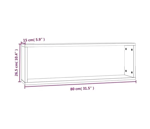Sienas Plaukti, 4 Gab., Pelēcīga Ozolkoka, 80X15X26,5 Cm Vidaxl