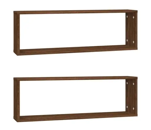 Sienas Plaukti, 2 Gb., Brūna Ozolkoka, 80X15X26,5 Cm Vidaxl