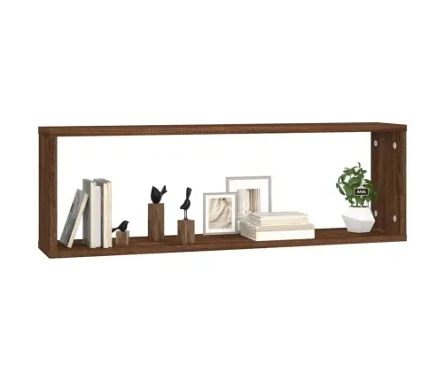 Sienas Plaukti, 4 Gb., Brūna Ozolkoka, 80X15X26,5 Cm Vidaxl