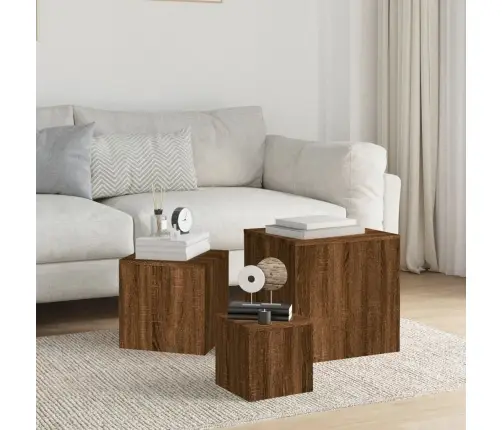 Galdiņi, 3 Gab., Ozolkoka Krāsa, Inženierijas Koks Vidaxl