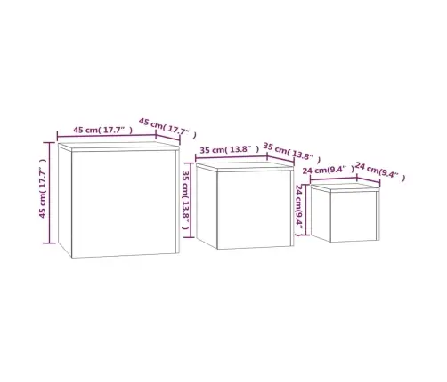 Galdiņi, 3 Gab., Ozolkoka Krāsa, Inženierijas Koks Vidaxl