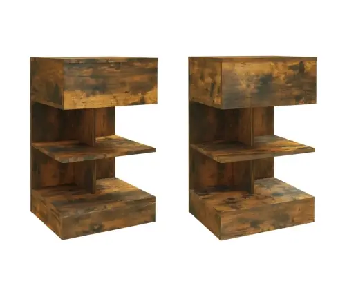 Naktsskapīši, 2 Gab., Ozolkoka, 40X35X65 Cm, Inženierijas Koks Vidaxl