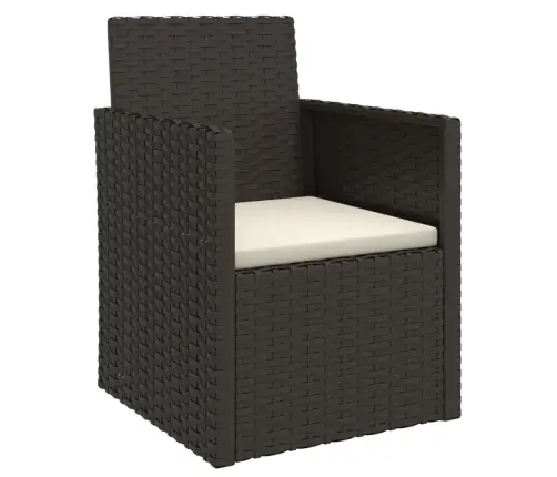 3-Osaline Aiamööbli Komplekt Patjadega, Must, Polürotang