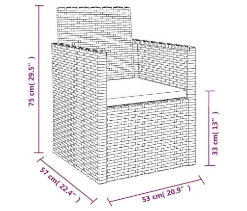 3-Osaline Aiamööbli Komplekt Patjadega, Must, Polürotang
