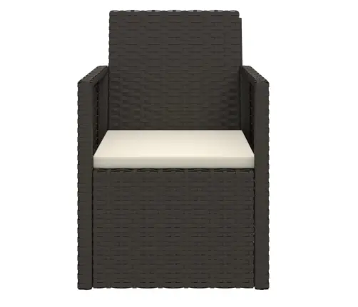 3-Osaline Aiamööbli Komplekt Patjadega, Must, Polürotang