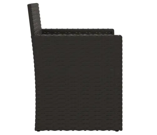 3-Osaline Aiamööbli Komplekt Patjadega, Must, Polürotang