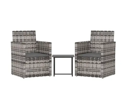 3-Daļīgs Āra Atpūtas Mēbeļu Komplekts Ar Matračiem, Pelēks Pe Vidaxl