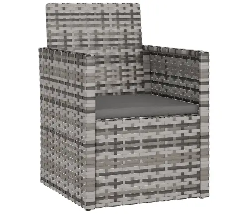 3-Daļīgs Āra Atpūtas Mēbeļu Komplekts Ar Matračiem, Pelēks Pe Vidaxl