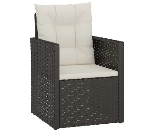 Lauko Komplektas Su Pagalvėlėmis, 3 Dalių, Juodas, Poliratanas