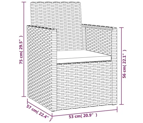 4-Daļīgs Āra Atpūtas Mēbeļu Komplekts Ar Matračiem, Pe, Melns Vidaxl