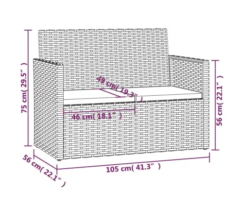 4-Daļīgs Āra Atpūtas Mēbeļu Komplekts Ar Matračiem, Pe, Melns Vidaxl
