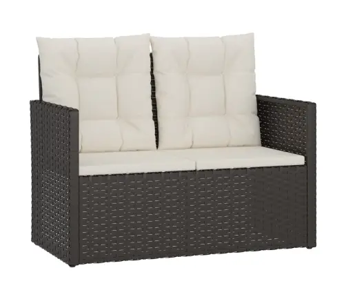 4-Osaline Aiamööblikomplekt Patjadega, Polürotang, Must