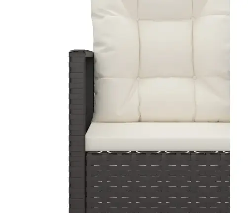 4-Osaline Aiamööblikomplekt Patjadega, Polürotang, Must