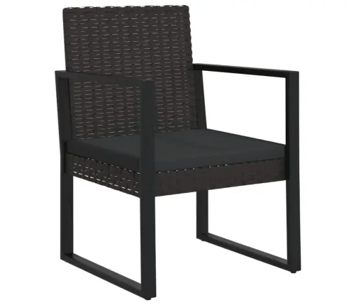 3-Daļīgs Dārza Atpūtas Mēbeļu Komplekts, Melna Pe Rotangpalma Vidaxl