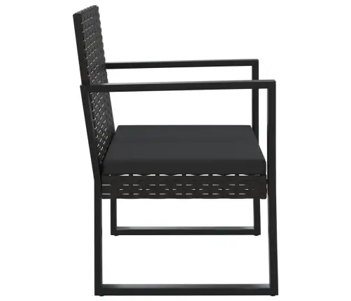 3-Daļīgs Dārza Atpūtas Mēbeļu Komplekts, Melna Pe Rotangpalma Vidaxl