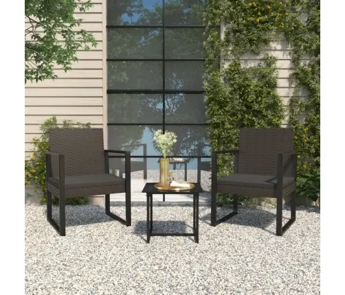 3-Daļīgs Dārza Atpūtas Mēbeļu Komplekts, Melna Pe Rotangpalma Vidaxl