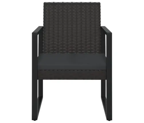 4-Daļīgs Dārza Atpūtas Mēbeļu Komplekts Ar Matračiem, Melns Pe Vidaxl