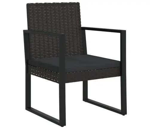 4-Daļīgs Dārza Atpūtas Mēbeļu Komplekts Ar Matračiem, Melns Pe Vidaxl