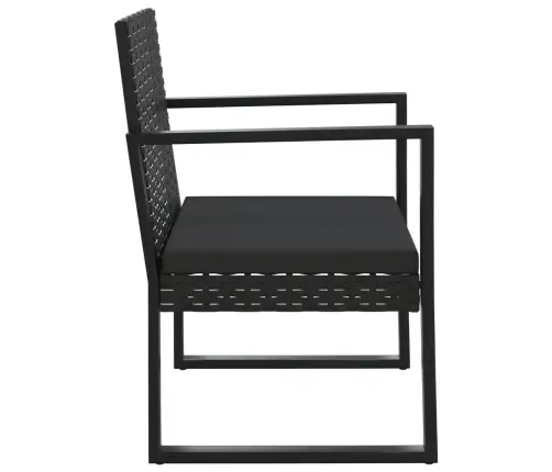 4-Daļīgs Dārza Atpūtas Mēbeļu Komplekts Ar Matračiem, Melns Pe Vidaxl