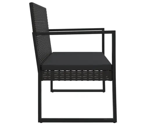 4-Daļīgs Dārza Atpūtas Mēbeļu Komplekts Ar Matračiem, Melns Pe Vidaxl