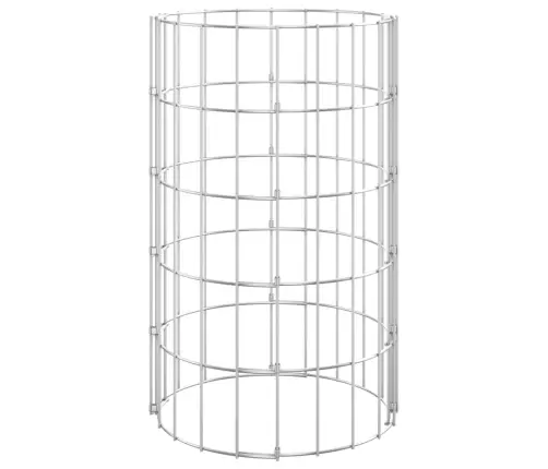 Gabioni, Puķu Kastes, 3 Gab., Apaļi, Cinkots Tērauds, Ø30X50 Cm Vidaxl