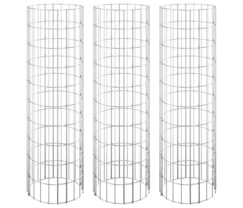 Ringikujulised Gabioon Taimelavad 3Tk Tsingitud Teras Ø30X100Cm