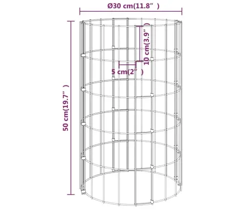 Gabioni/Puķu Kastes, 4 Gab., Apaļi, Ø30X50/100/150/200 Cm Vidaxl