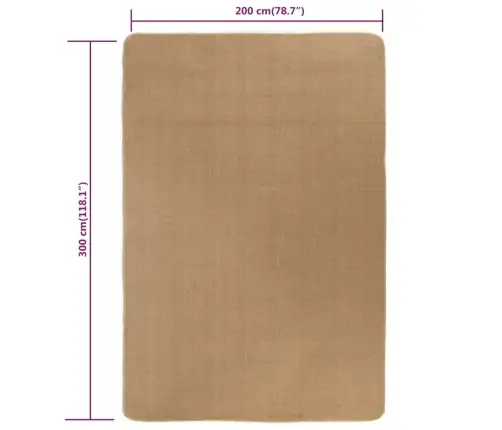 Paklājs, 200X300 Cm, Džuta Ar Lateksa Pamatni Vidaxl Paklājs, 200X300 Cm, Džuta Ar Lateksa Pamatni Vidaxl