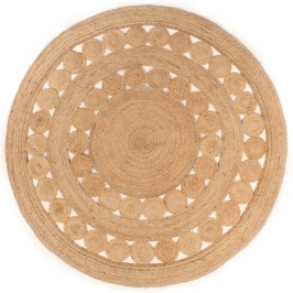 Paklājs, Pīts Dizains, Apaļš, 240 Cm, Džuta Vidaxl
