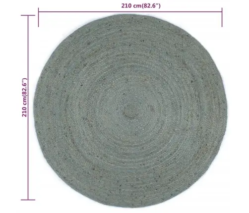 Paklājs, 210 Cm, Roku Darbs, Apaļš, Džuta, Olīvu Zaļš Vidaxl