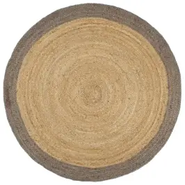 Paklājs, 180 Cm, Roku Darbs, Džuta, Ar Pelēku Malu Vidaxl