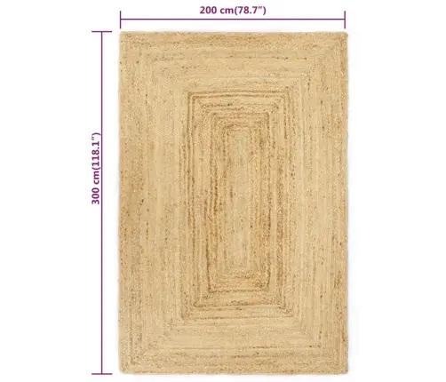Kilimas, 200X300cm Džiutas, Rankų Darbas